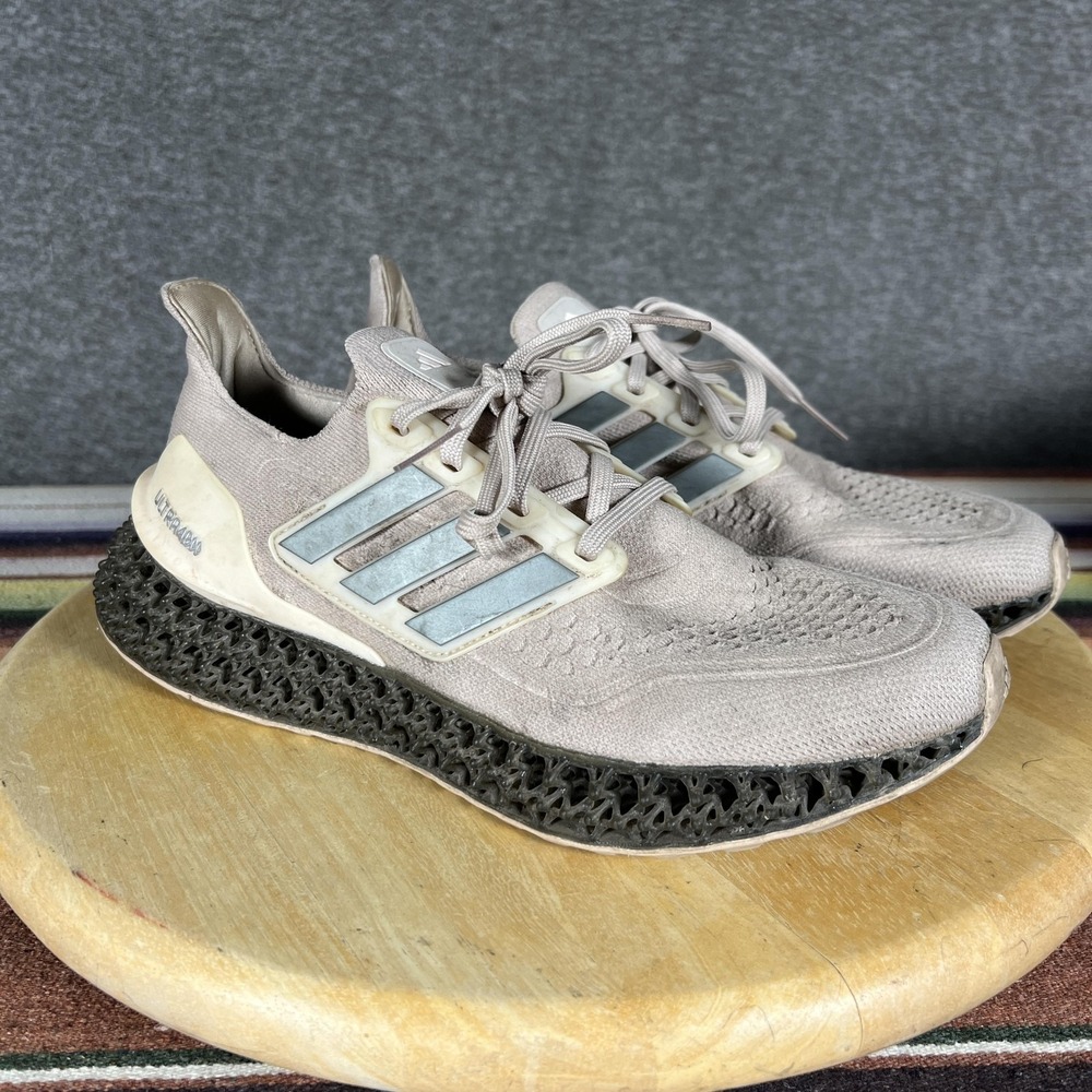 Adidas Ultra 4DFWD‎ Shoes Mens Size 8 Beige 3D Lattice Running Sneakers HP7599